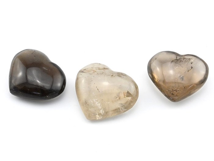 Сердце из раухтопаза (дымчатый кварц) 38*34*16мм, 25-32г - фото 4552